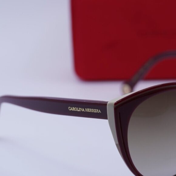 Carolina Herrera HER 0142/S 0R9S HA Cat Eye Sunglasses - Burgundy/Nude/Brown main image 7